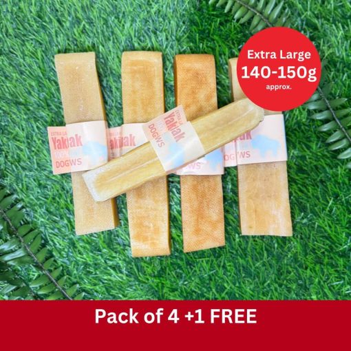 A multipack of natural long lasting dog chew bars made from yak milk