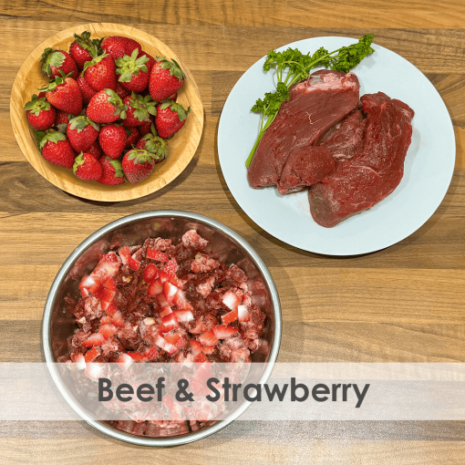 Beef & Strawberry (Boneless) Raw 1kg Bag - Box of 12